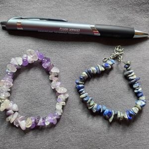 Purple and Blue Stone Bracelets